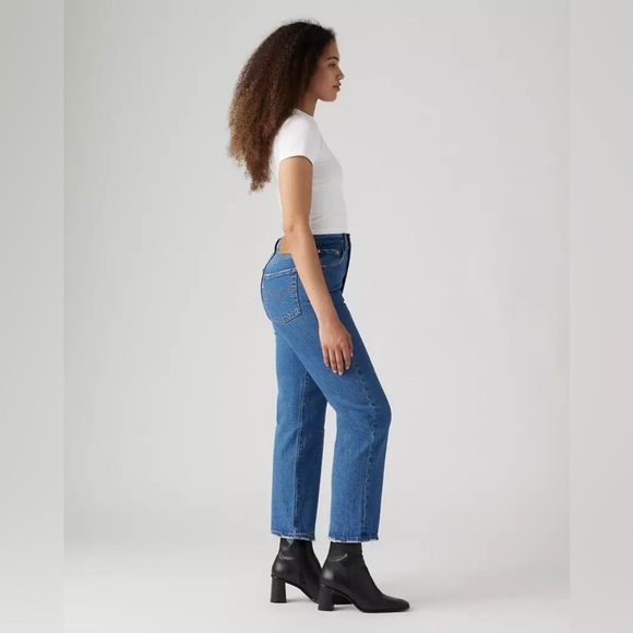 Levi's | Premium Ribcage Straight Ankle Denim Jeans Midwash Size 28/6 Casual - Picture 2 of 12
